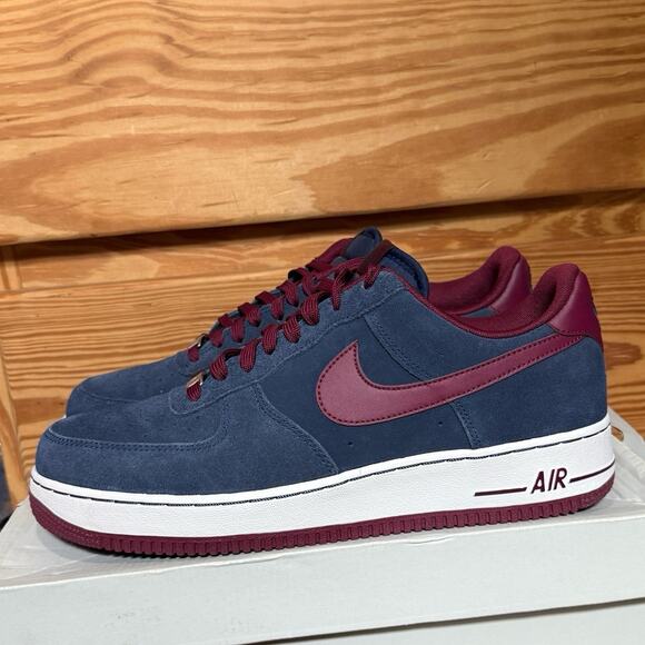 2014 Nike Air Force Low 1 Suede Midnight Navy Deep Garnet main image 10